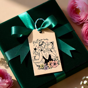 Best Mom ever mum, children and flowers custom Gift Tags