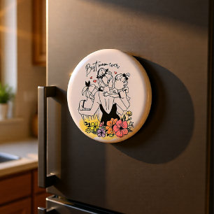 Best Mom ever mum, children and flowers Magnet
