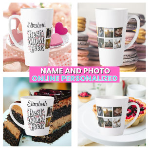 Best Mom Ever Name & Photo Collage Mother's Latte Mug