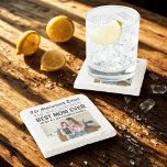 Best Mom Ever Newspaper  Custom Name & Photo Stone Coaster<br><div class="desc">Give Mom the VIP treatment with this personalized marble stone coaster, styled like a vintage newspaper! Featuring your custom name, favourite photo, and the playful headline “Best Mom Ever – Voted #1 by Her Favourite People, ” this durable and decorative coaster adds a heartfelt touch to any coffee table, kitchen,...</div>