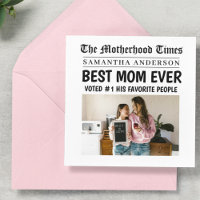 Best Mom Ever Newspaper  Personalized Name & Photo