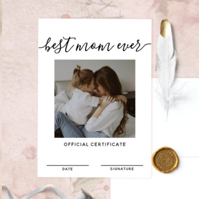 Best Mom Ever Official Certificate Mothers Day Invitation (Creator Uploaded)