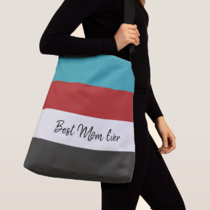 Best Mom Ever or your Name or Text Striped Pattern Crossbody Bag