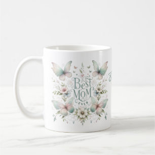 Best Mom Ever Pastel Floral Personalized Coffee Mug