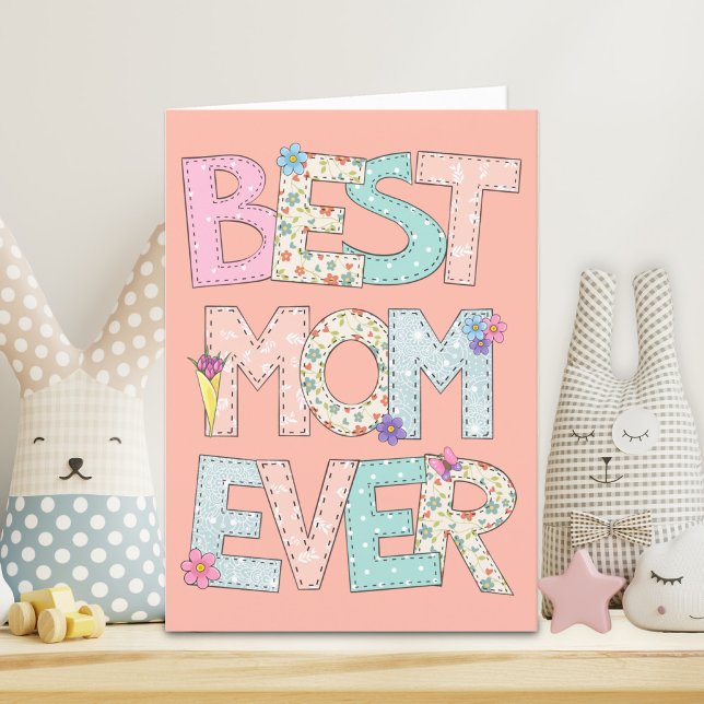 Best Mom Ever Peach Mothers Day Holiday Card (Creator Uploaded)