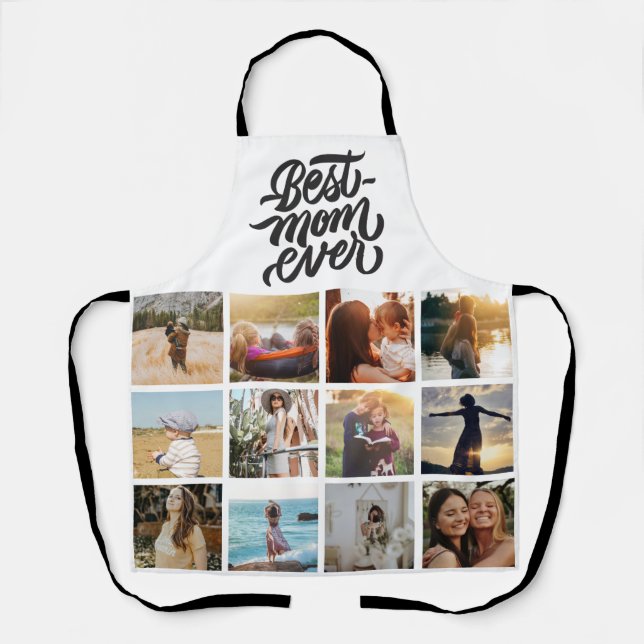 Best Mom Ever Personalized 12 Photo Collage Apron (Front)