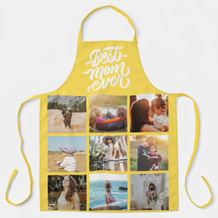 Best Mom Ever Personalized 12 Photo Collage Yellow Apron