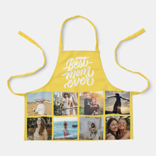 Best Mom Ever Personalized 12 Photo Collage Yellow Apron