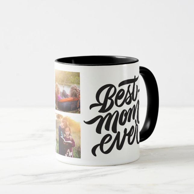 Best Mom Ever Personalized 6 Photo Collage Mug (Front Right)