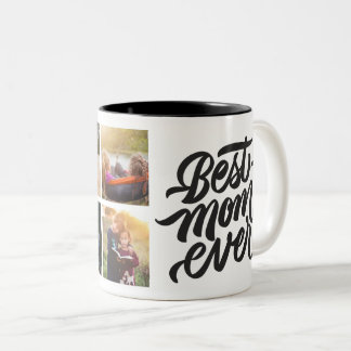 Best Mom Ever Personalized 6 Photo Collage Two-Tone Coffee Mug