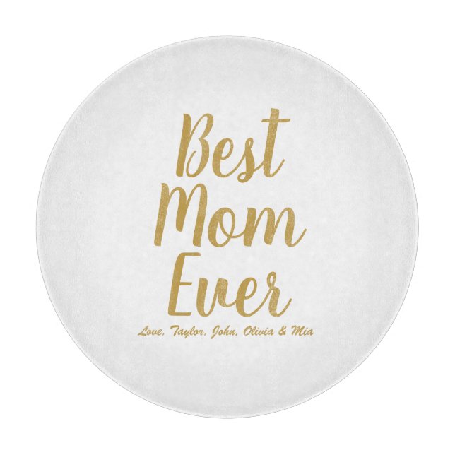 Best Mom Ever personalized custom script text Cutting Board (Front)