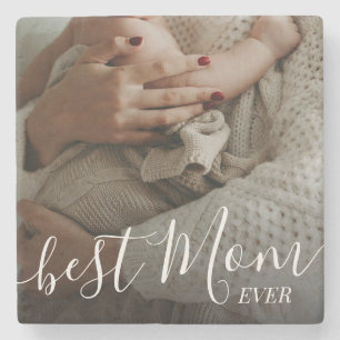 Best Mom Ever Personalized Mother's Day Photo Stone Coaster