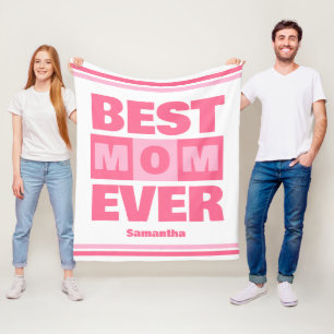 Best Mom Ever Personalized Name Fleece Blanket