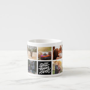 Best Mom Ever Personalized Photo Collage Black Espresso Cup