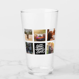 Best Mom Ever Personalized Photo Collage Black Glass
