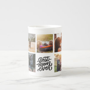 Best Mom Ever Personalized Photo Collage Bone China Mug