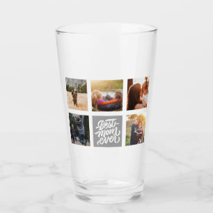 Best Mom Ever Personalized Photo Collage Grey Glass