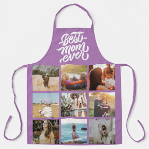 Best Mom Ever Personalized Photo Collage Lavender Apron