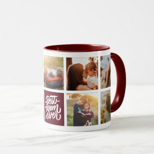 Best Mom Ever Personalized Photo Collage Maroon Mug