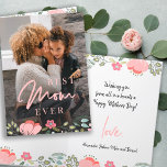 Best mom ever personalized photo Mothers Day Holiday Card<br><div class="desc">Modern floral custom photo,  text,  and signature personalized Mother's Day greeting card with pastel colourful botanical borders and a trendy "best mom ever" typography script overlay.          Perfect gift for mom or grandma.</div>