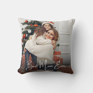 Best Mom Ever Personalized Photo Throw Pillow