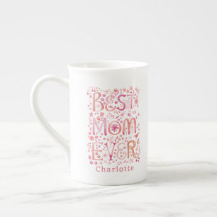 Best Mom Ever Personalized Watercolor Bone China Mug