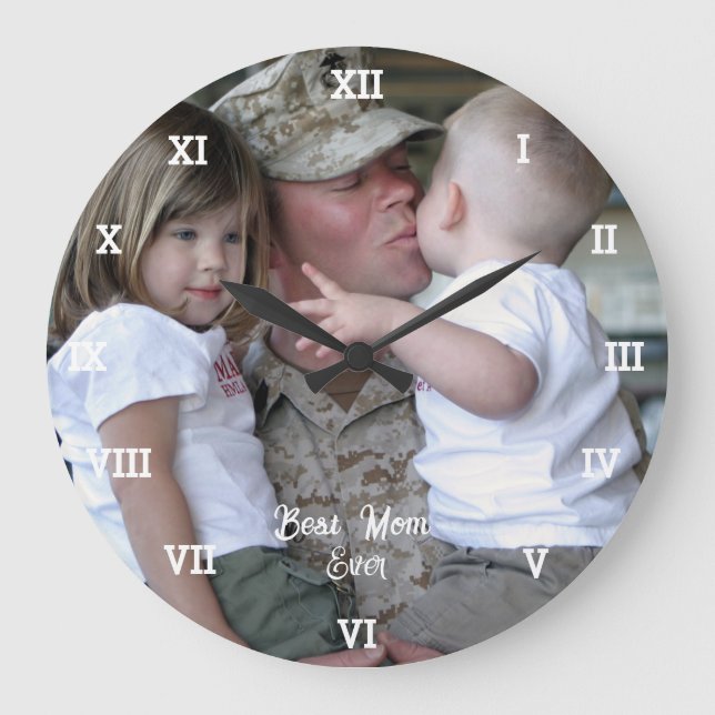 Best Mom Ever Photo Collage Create Your Own  Large Clock (Front)