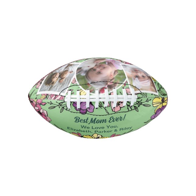 Best Mom Ever Photo Collage Football (Front)