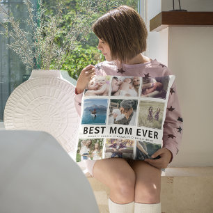 Best Mom Ever Photo Collage Keepake Throw Pillow