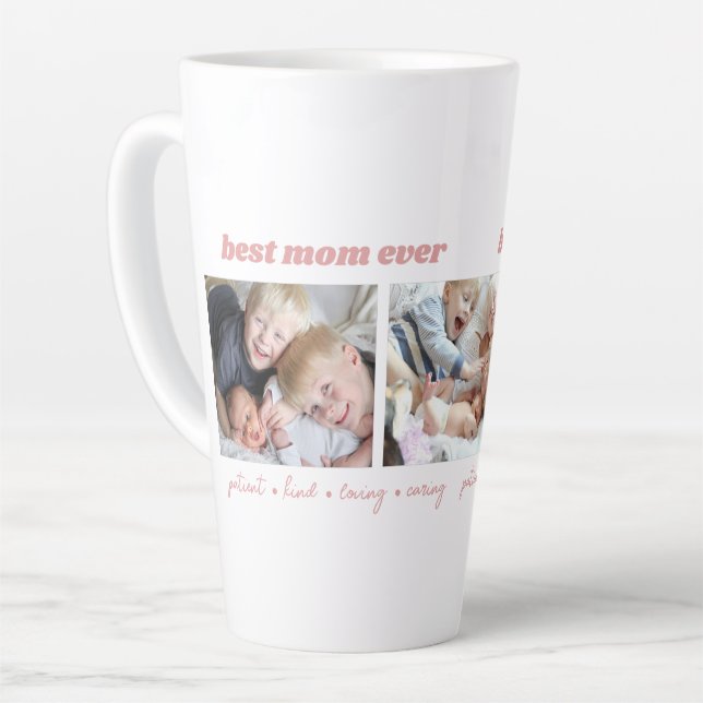 Best Mom Ever Photo Collage Latte Mug (Left Angle)