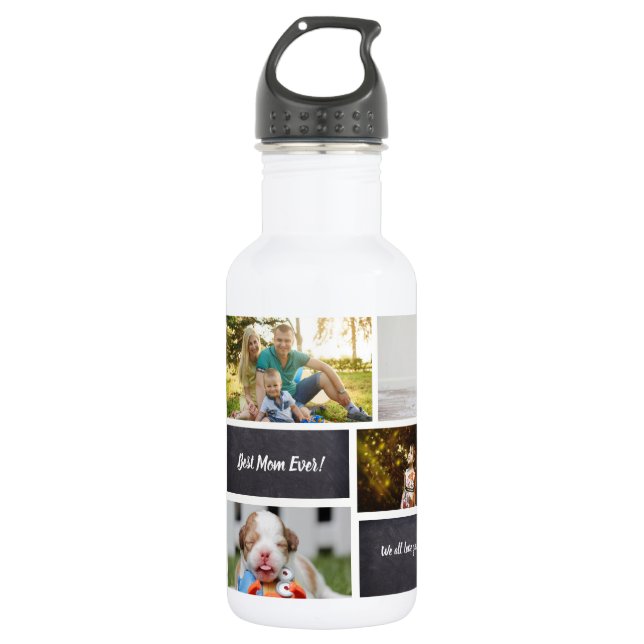 Best mom ever photo collage Mother’s Day 532 Ml Water Bottle (Front)