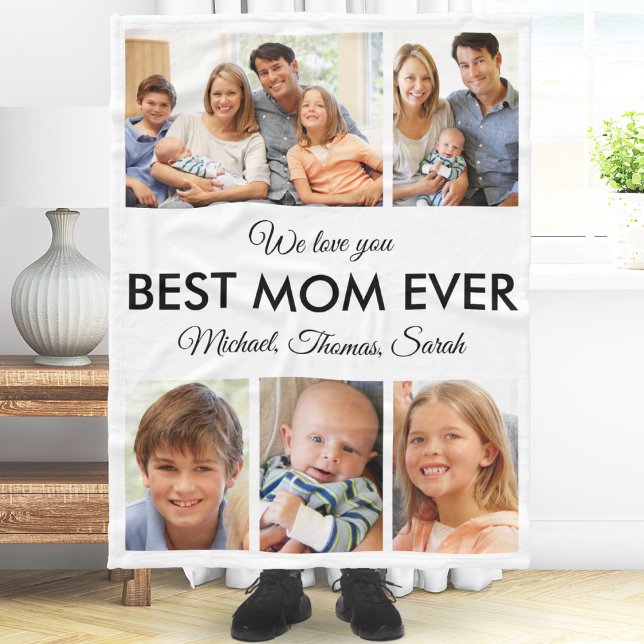Best Mom Ever Photo Collage Mothers Day Fleece Blanket (Best Mom Ever Photo Collage Mothers Day Fleece Blanket)