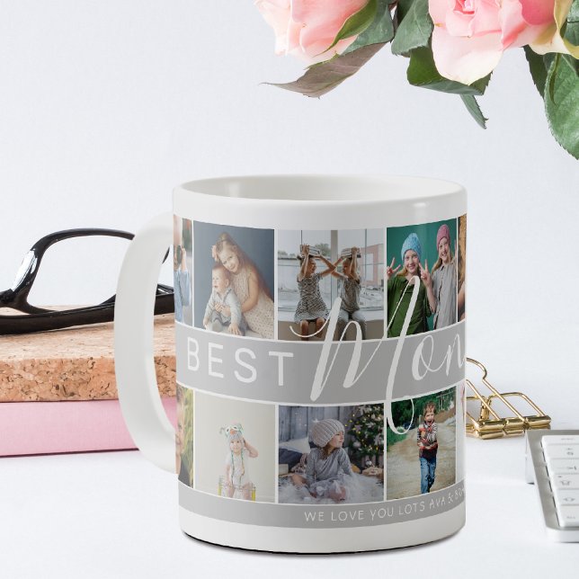 'Best Mom Ever' Photo Collage | Mothers Day Gift Coffee Mug (Creator Uploaded)