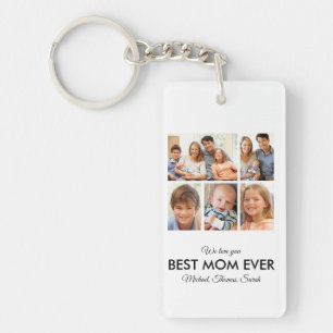 Best Mom Ever Photo Collage Mothers Day Keychain