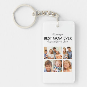 Best Mom Ever Photo Collage Mothers Day Keychain