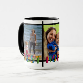 Best Mom Ever Photo Collage Personalized Black Mug