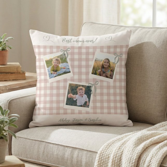 Best Mom Ever Photo Collage Throw Pillow (Creator Uploaded)