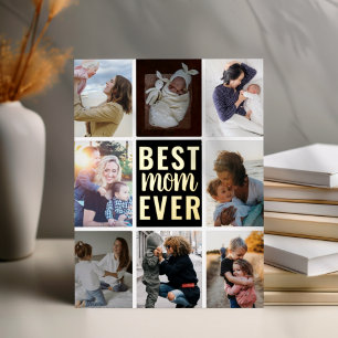 Best Mom Ever Photo Gold Foil Holiday Postcard