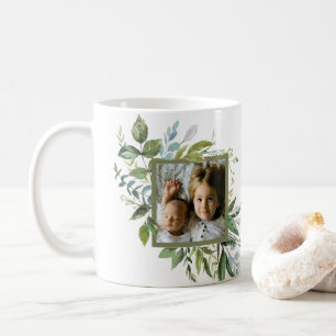 Best Mom Ever Photo Greenery Coffee Mug