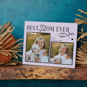 Best Mom Ever Photo Heart Dog Mothers Day Gifts Plaque