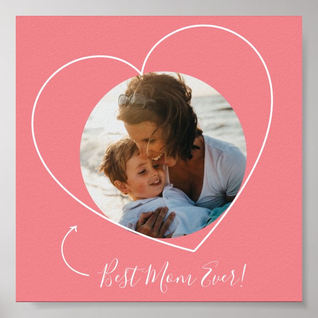 Best Mom Ever Photo Heart Poster (Front)