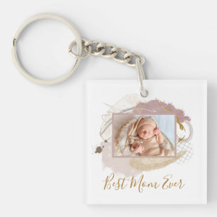 Best Mom Ever Photo Modern Keychain