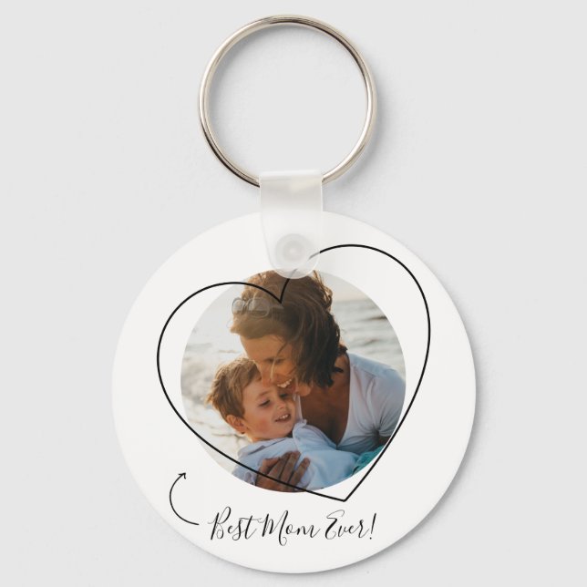 Best Mom Ever - Photo Mother's Day Keychain (Front)