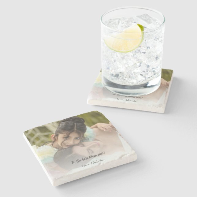 Best Mom Ever Photo Stone Coaster (Side)