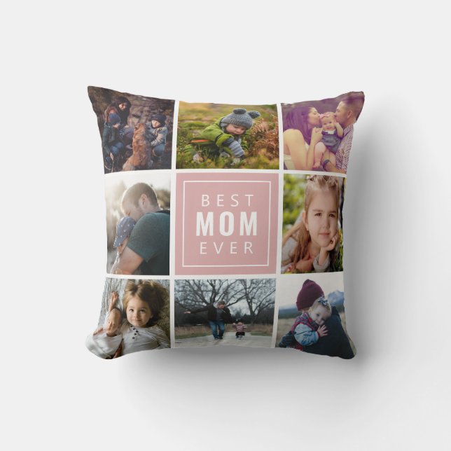 Best MOM Ever Photo Throw Pillow (Front)
