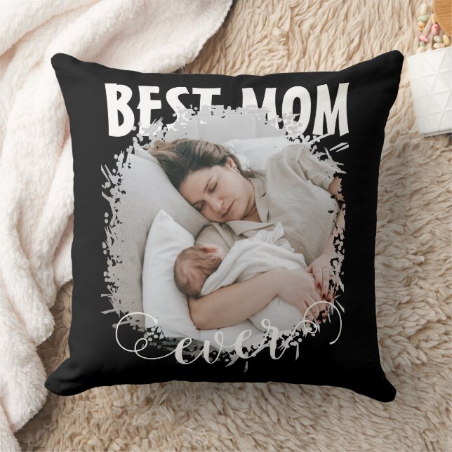 Best Mom Ever Photo  Throw Pillow (Blanket)