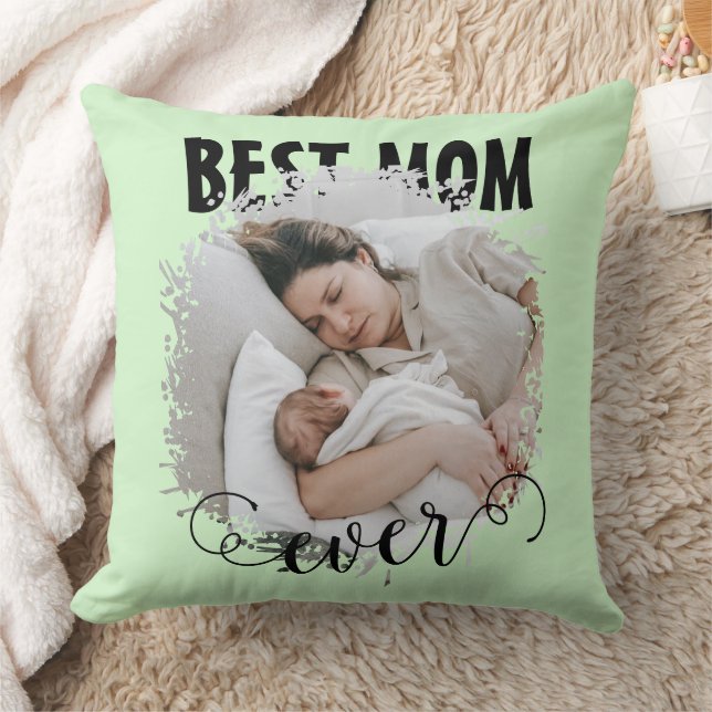 Best Mom Ever Photo  Throw Pillow (Blanket)