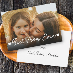 Best Mom Ever Photo XOXO Hearts Mother's Day Card
