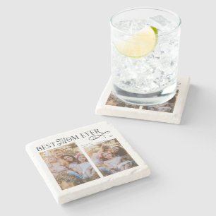 Best Mom Ever Photos Heart Mothers Day Gifts Stone Coaster