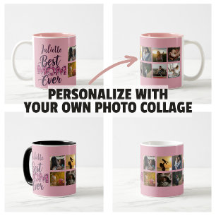Best Mom Ever Pink Floral Photo Collage Coffee Mug